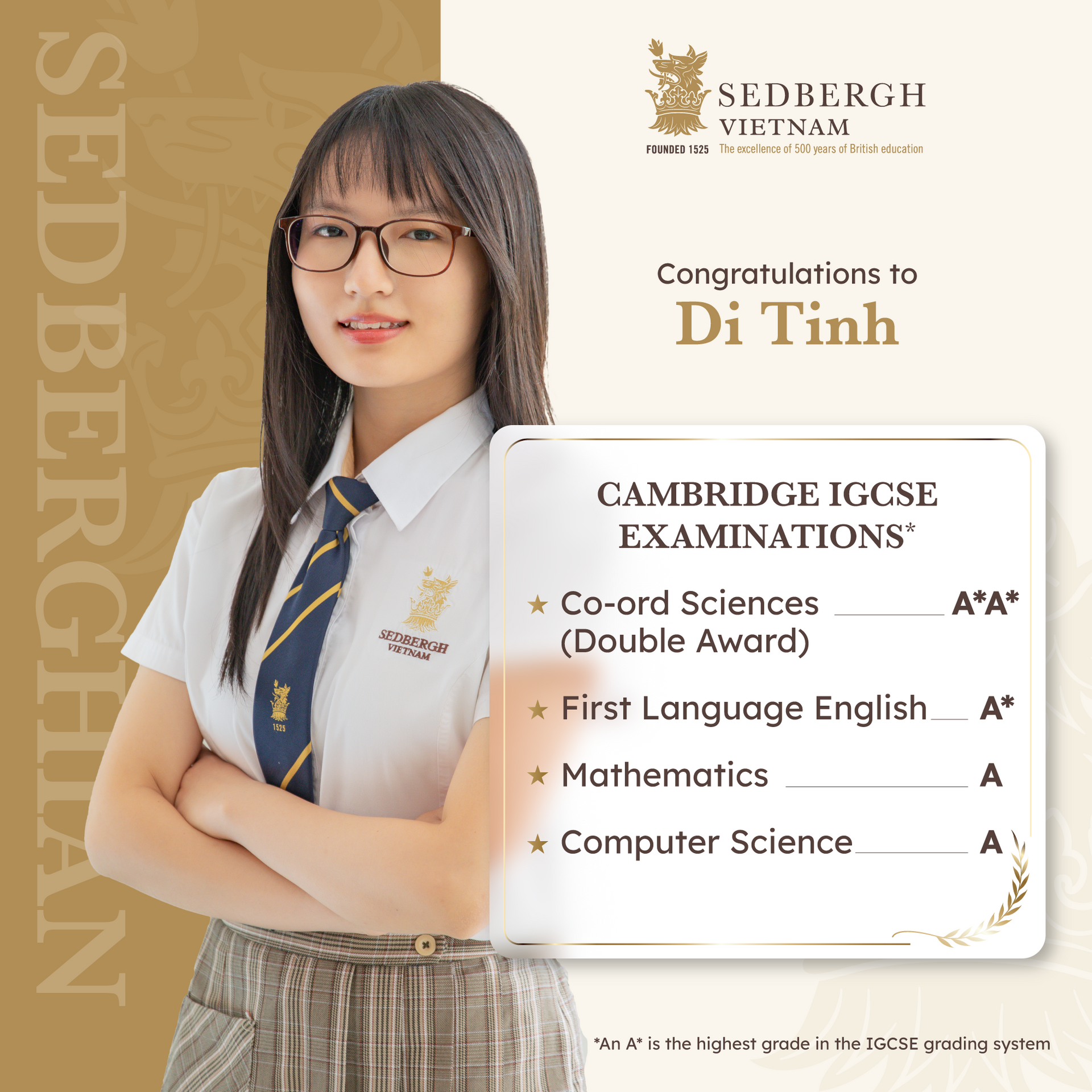 Kết quả Cambridge IGCSE của học sinh Di Tịnh