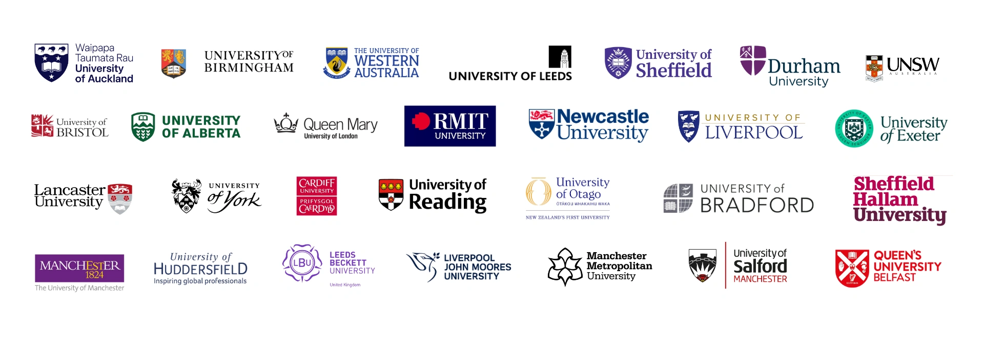 Logos of NCUK university partners